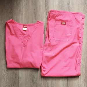 LG Dickies Pink Scrub Set